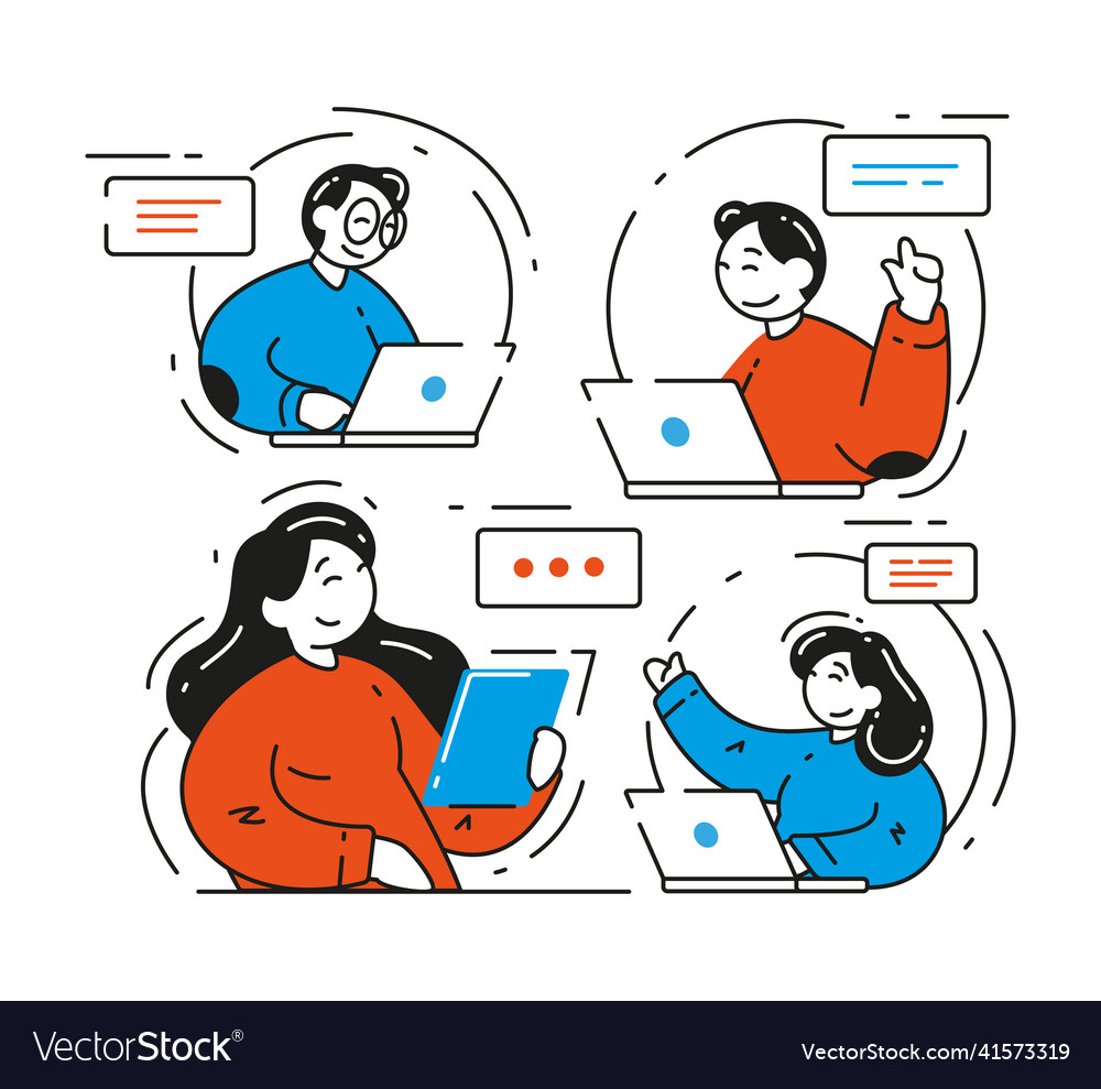 Online meetup group virtual meeting use digital Vector Image