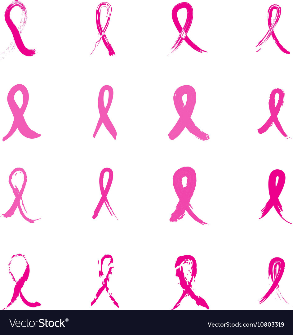 Pink ribbon breast cancer awareness symbol Vector Image