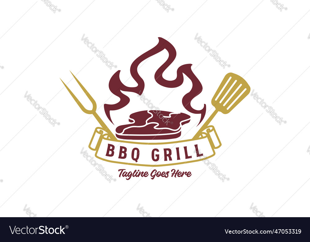 Vintage retro rustic bbq barbecue grill steak Vector Image