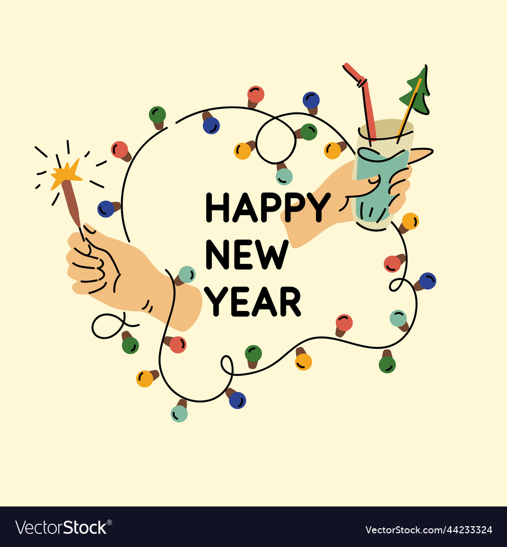 Background with the inscription happy new year vector image Background with the inscription happy new year