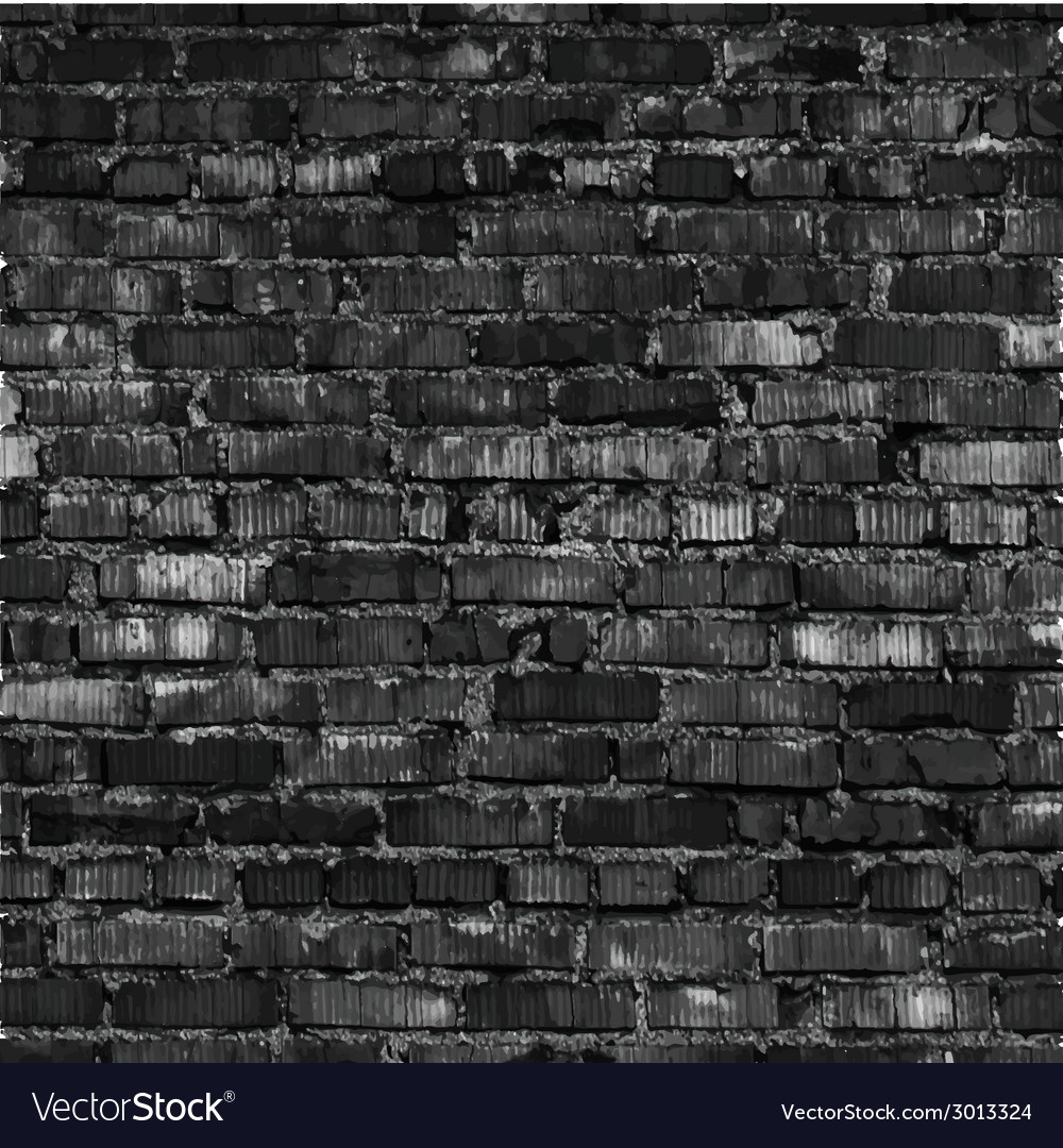Brick Wall Black Relief Texture With Shadow Vector Image
