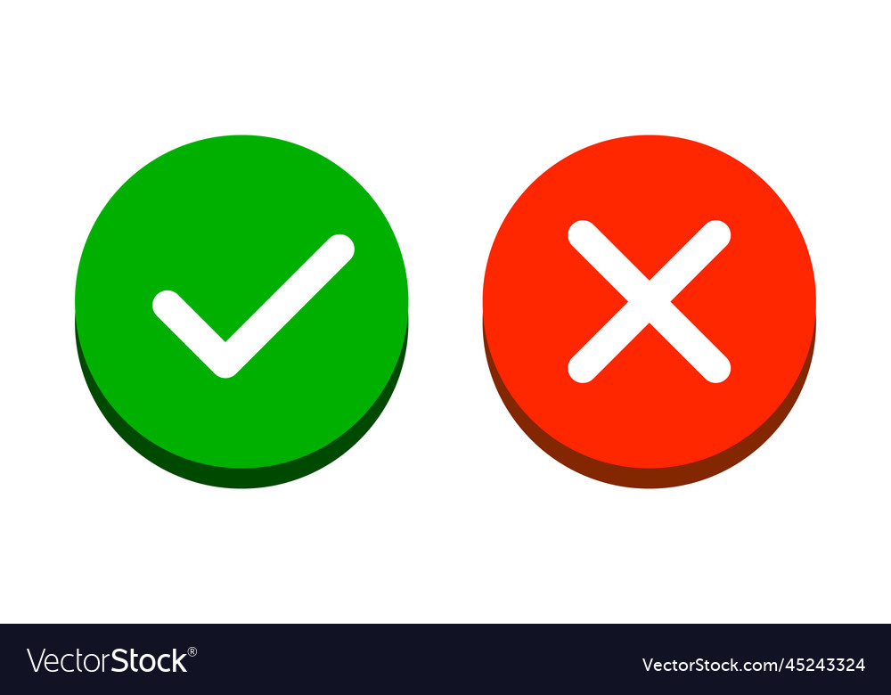 Premium Vector  Cross and check mark icon symbol set.