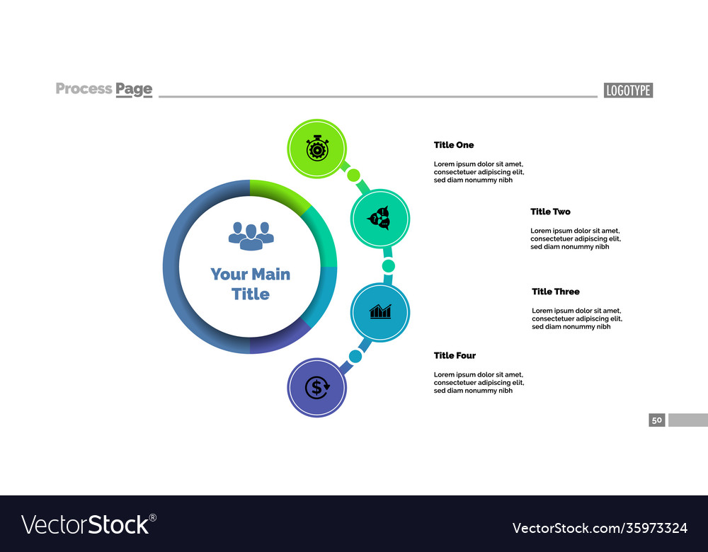 Four options business approach process chart Vector Image