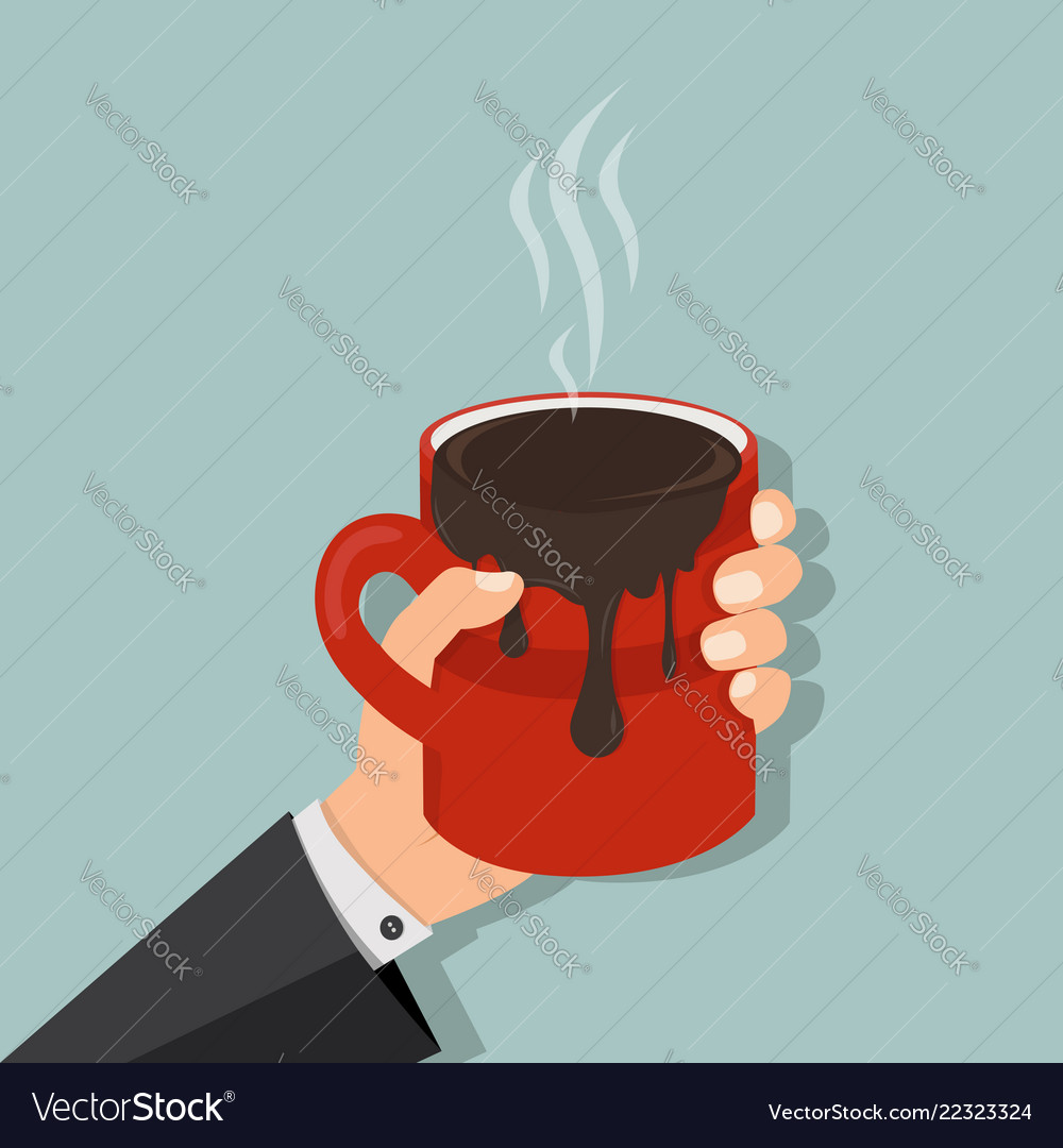 Hand hold mug of hot chocolate