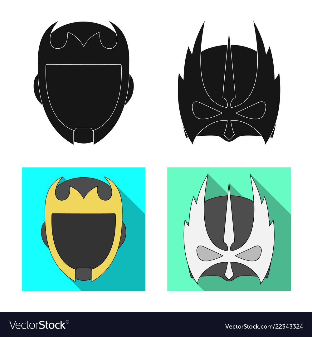 Isolated object of hero and mask icon collection