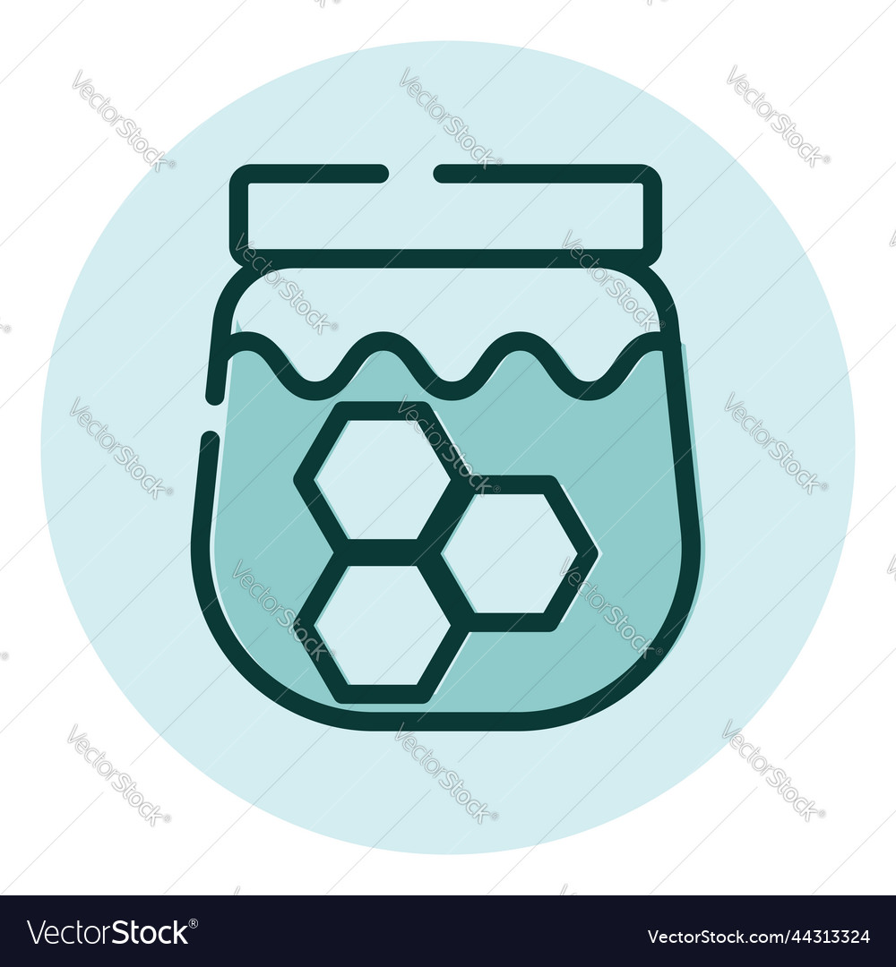 Jar of honey on a white background