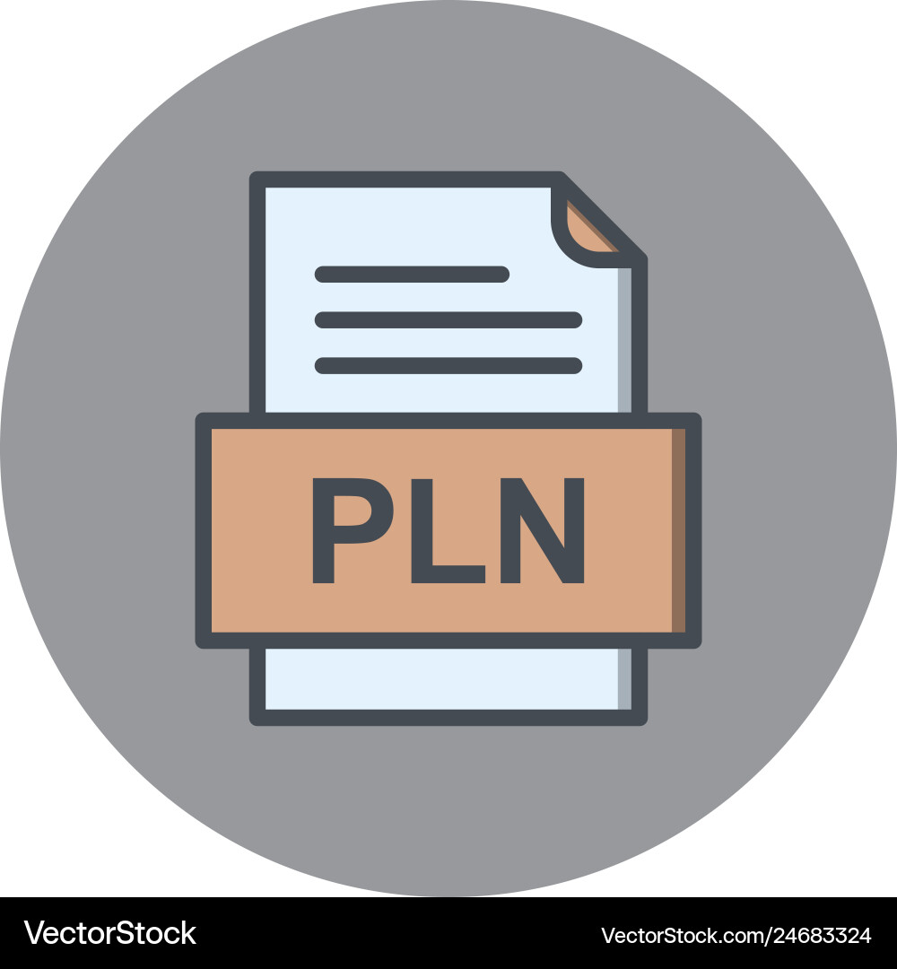 Pln file document icon Royalty Free Vector Image