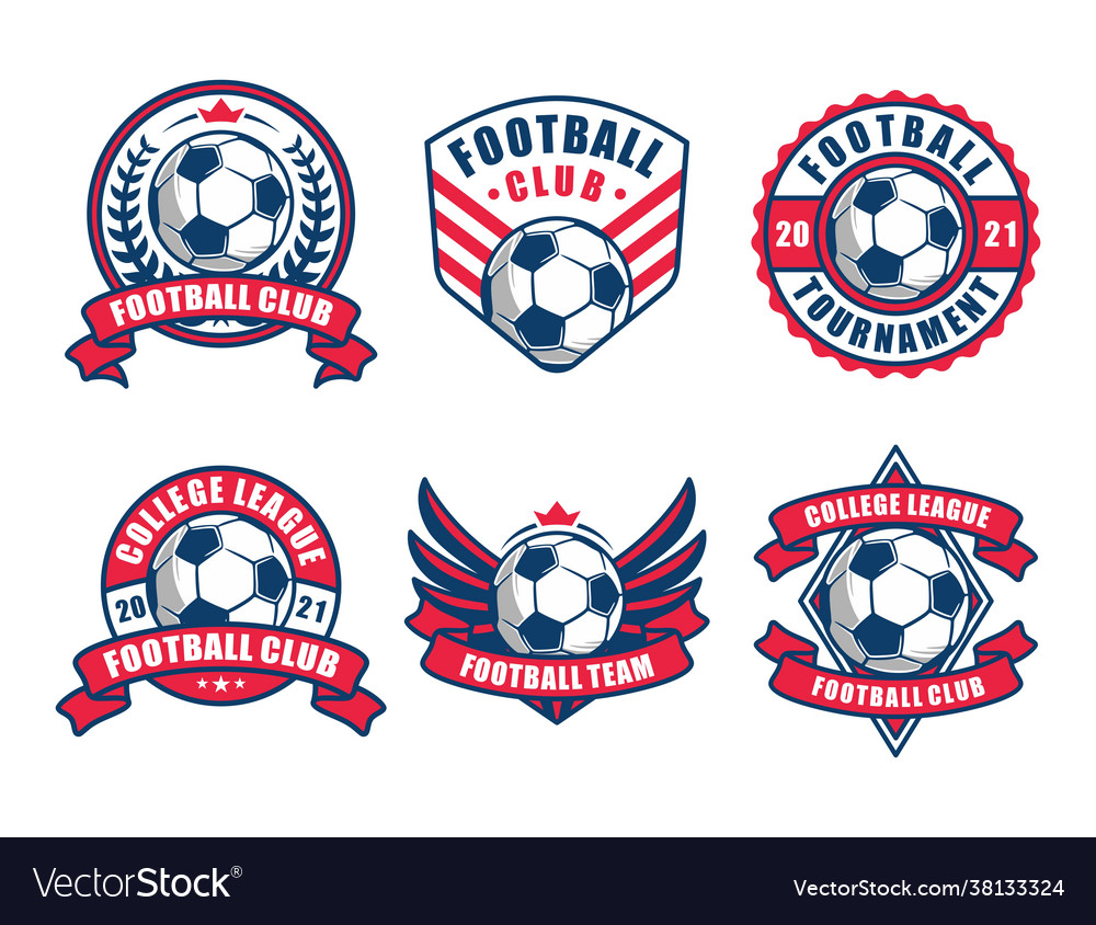 Set soccer logo or football club badge Royalty Free Vector