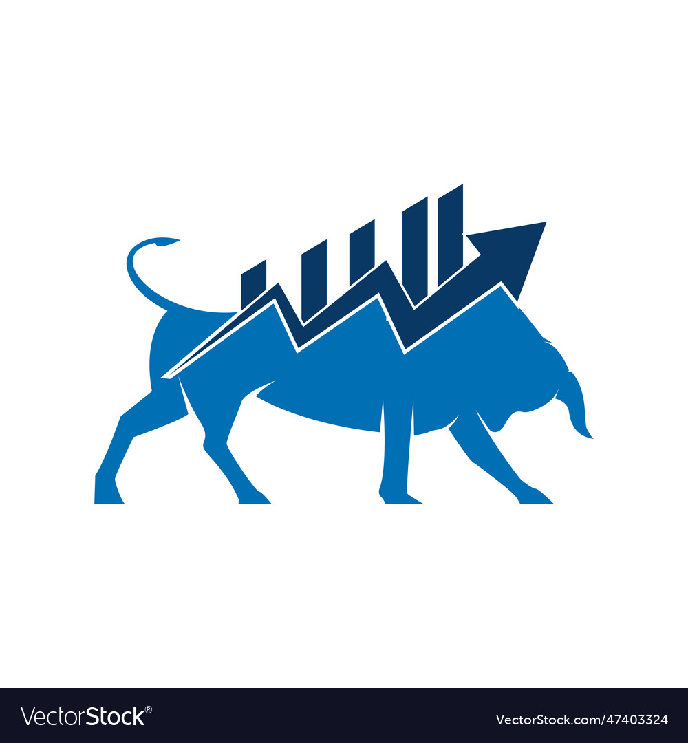 Trade bull logo icon Royalty Free Vector Image