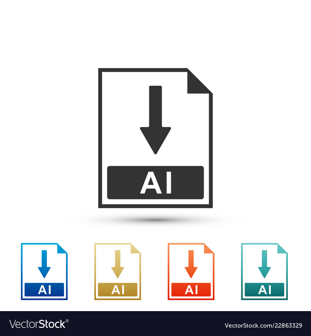 Ai File Document Icon Download Ai Button Icon Vector Image