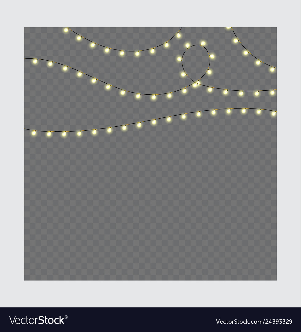 Christmas Lights On Rope Isolated A Royalty Free Vector Christmas Lights On Rope Isolated A Vector Image