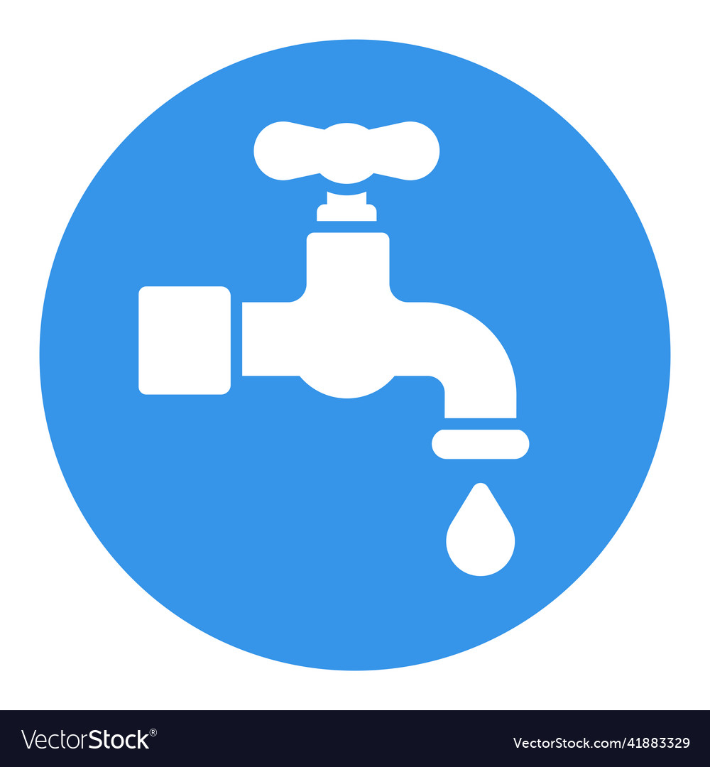 Faucet with drop isolated glyph icon graph