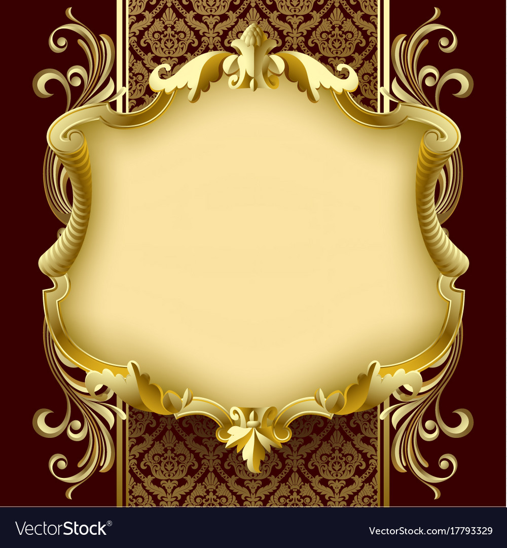 antique gold frame vector