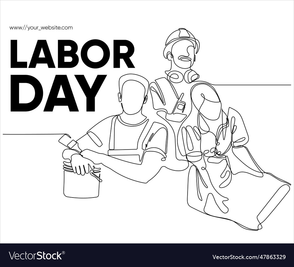 Happy labour day simple web banner set Royalty Free Vector