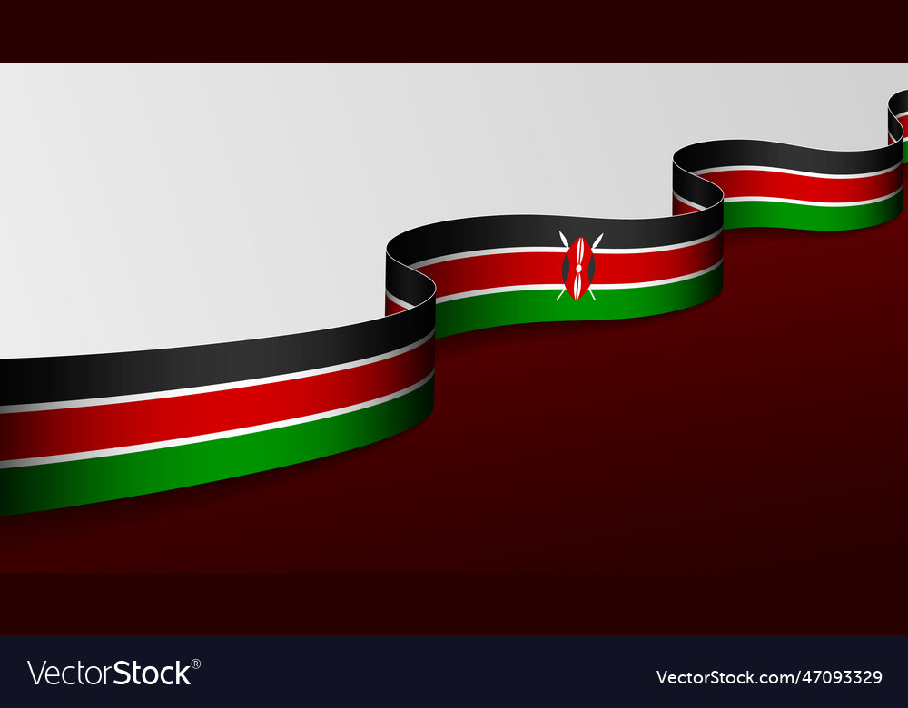 Kenya Ribbon Flag Background Royalty Free Vector Image