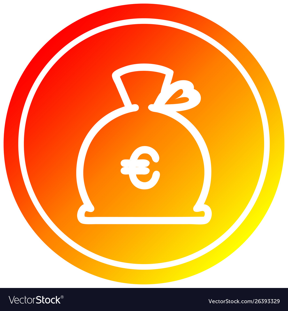 Money sack circular in hot gradient spectrum