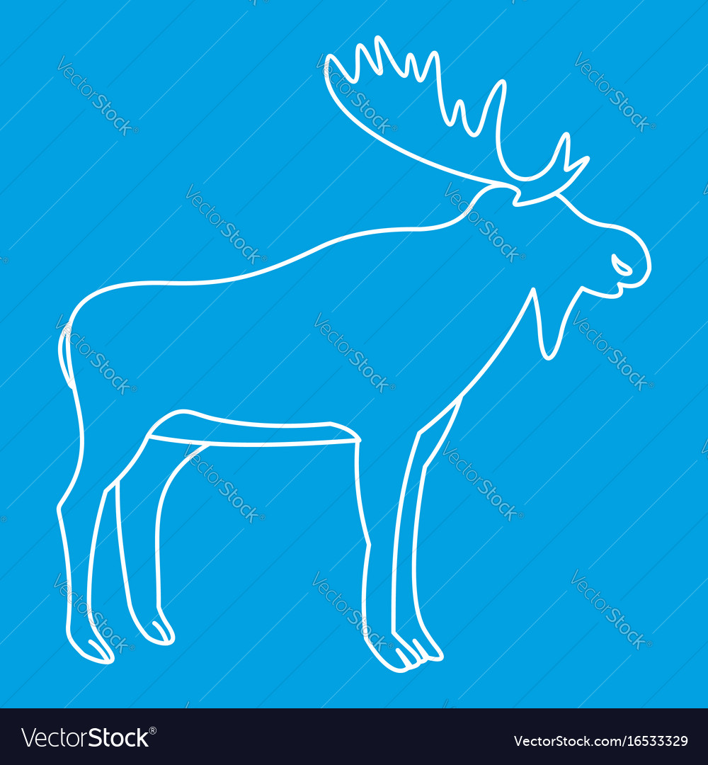 Moose icon outline style Royalty Free Vector Image