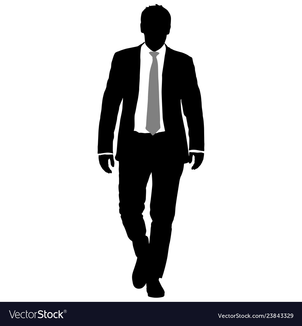 Silhouette businessman man in suit with tie