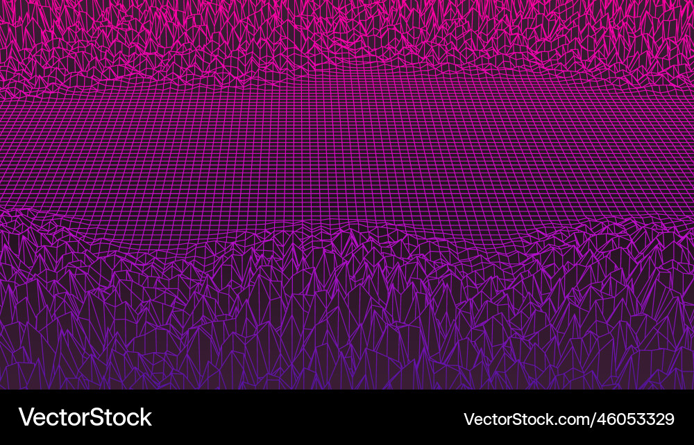 Synthwave background pink 80s grid backdrop Vector Image