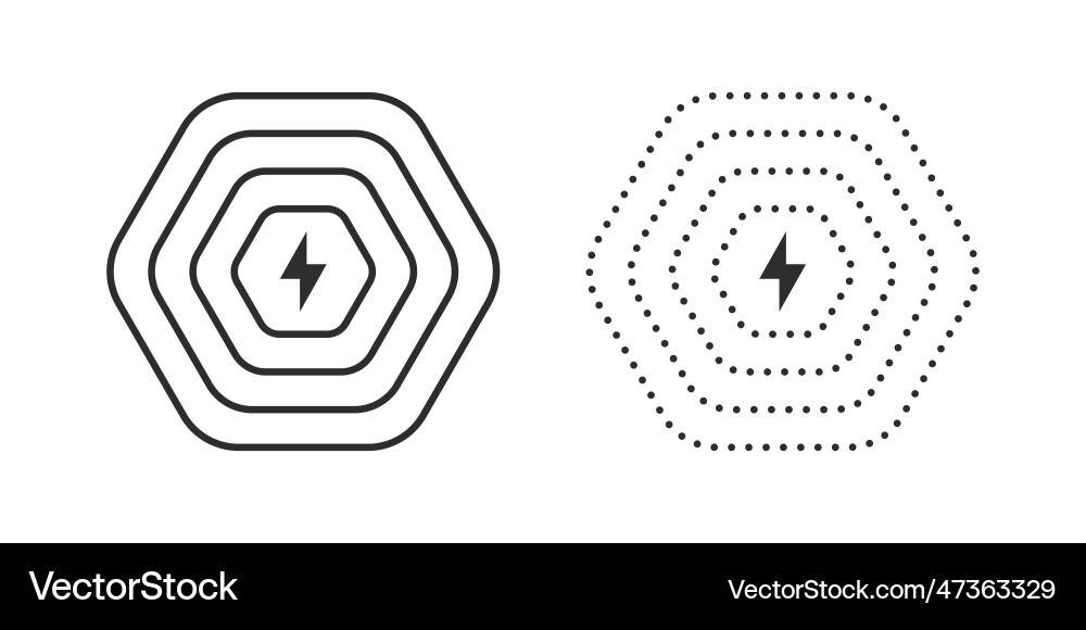Wireless charger icons electromagnetic Royalty Free Vector