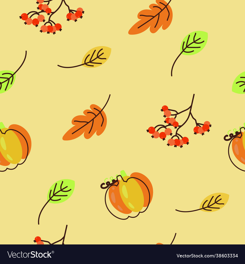 Autumn elements pattern Royalty Free Vector Image