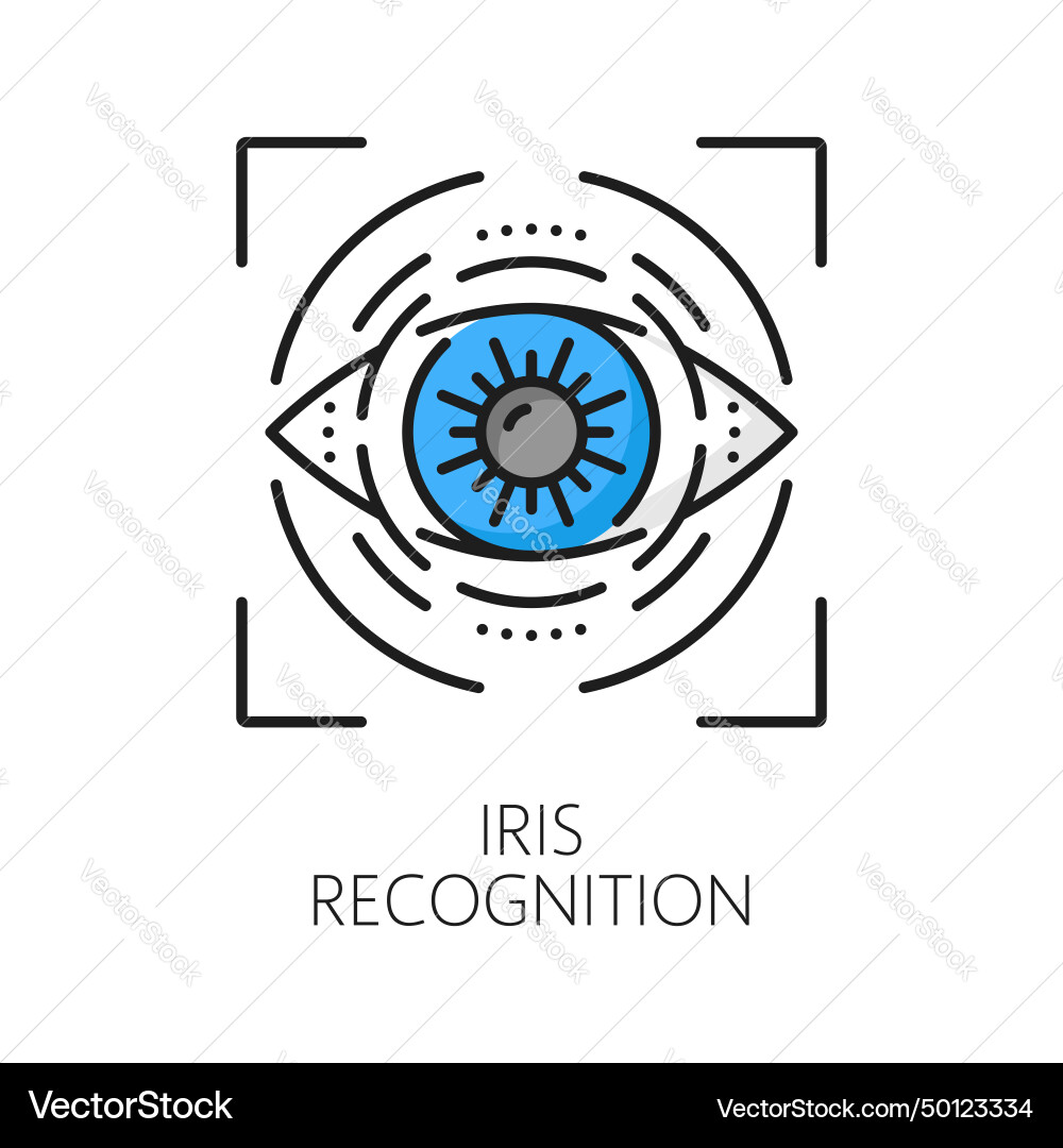 Biometric identification iris recognition icon Vector Image