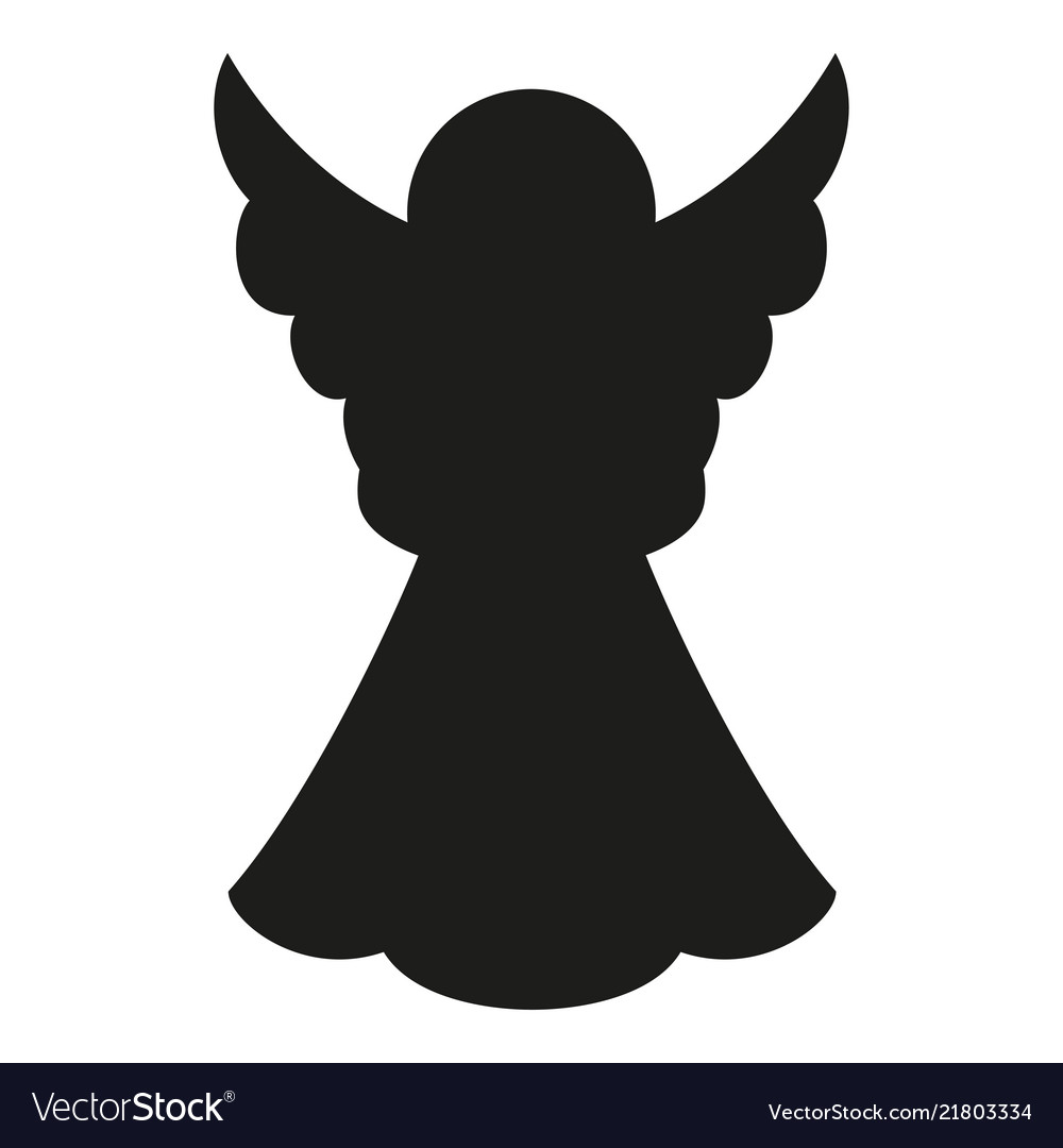 Download Black and white christmas angel silhouette Vector Image