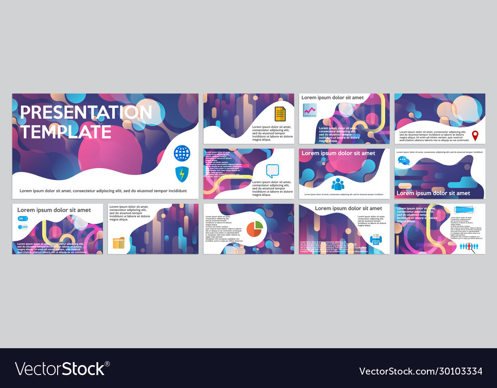 Business presentation template setpowerpoint Vector Image