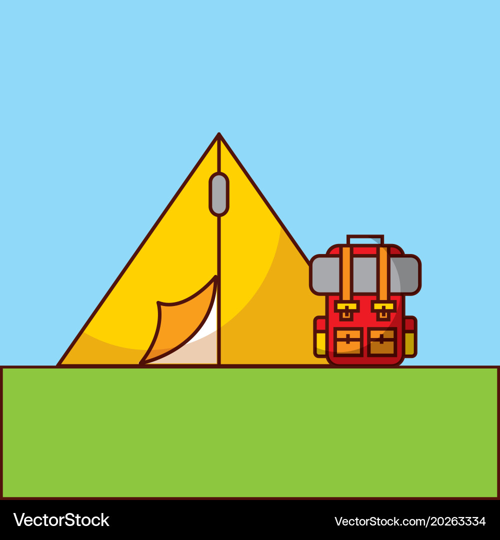 Camp flat landscape Royalty Free Vector Image - VectorStock