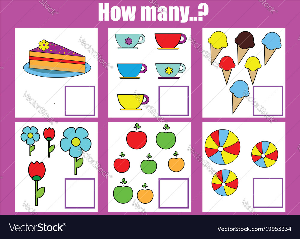 Counting educational children game math kids Vector Image