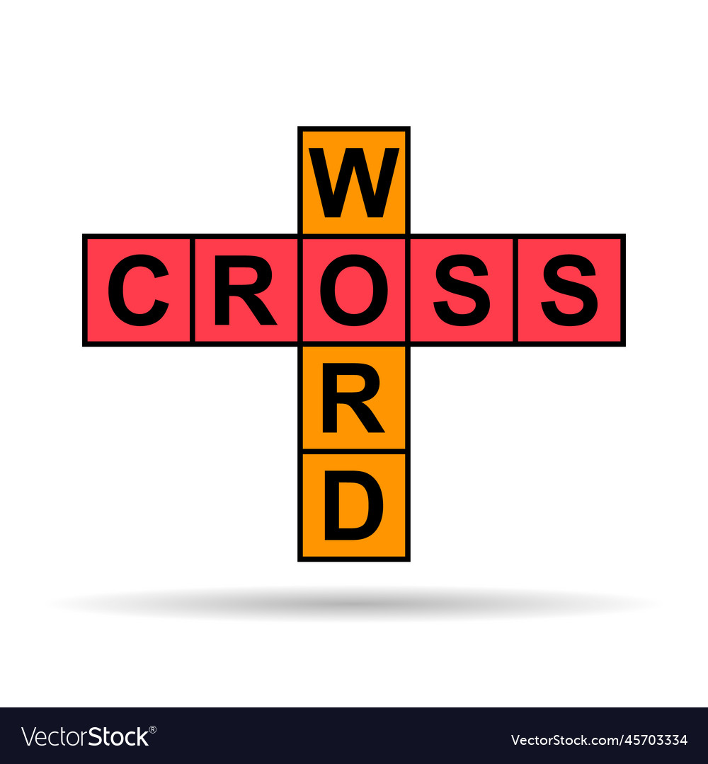 Crossword concept shadow icon cross word graphic