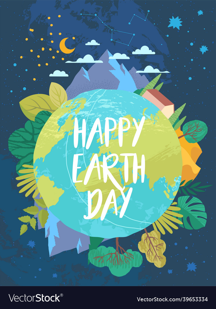 Earth day cover Royalty Free Vector Image - VectorStock