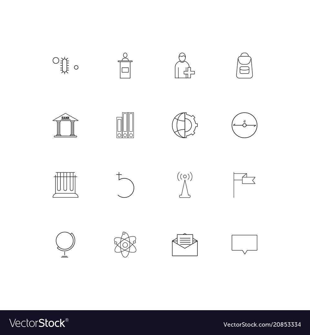 Bildung und Wissenschaft linear dünne Icons Set