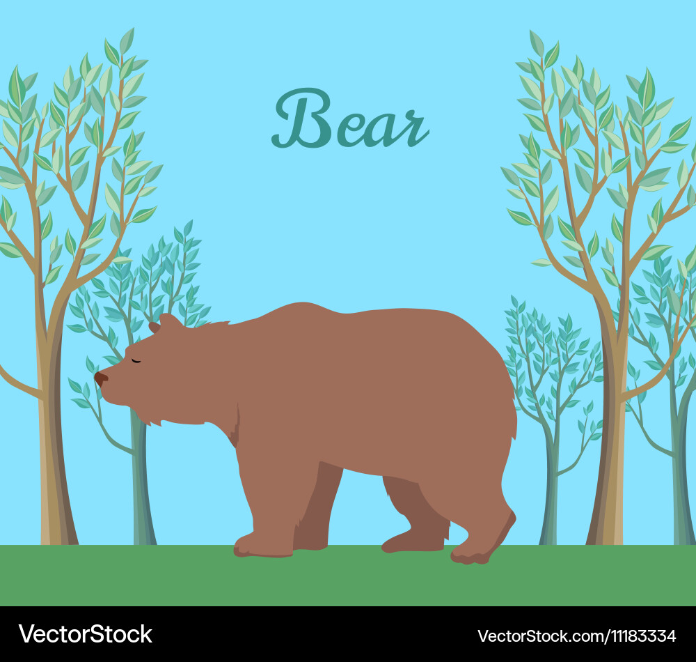 Funny brown bear Royalty Free Vector Image - VectorStock