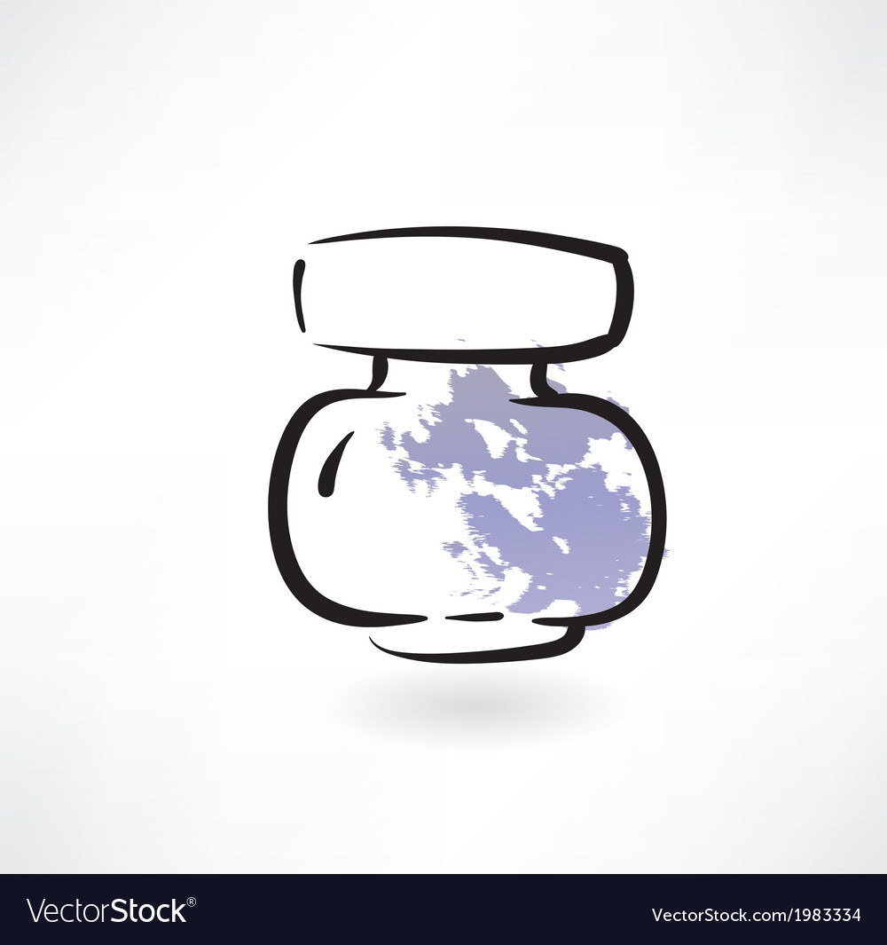 Ink jar grunge icon