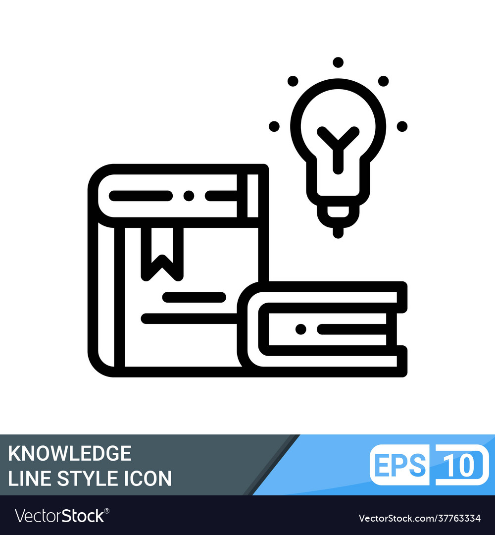 Knowledge in line style icon online learning icon Vector Image
