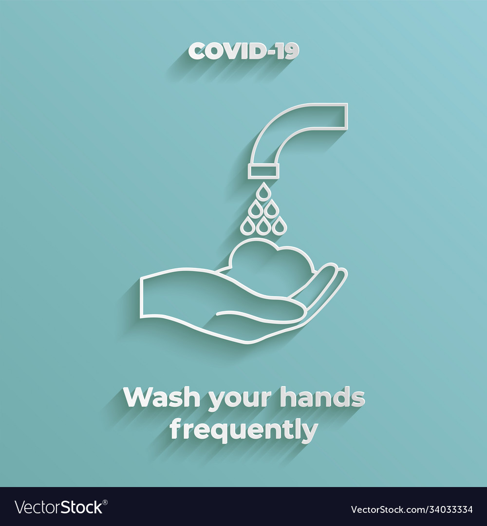 Wash your hands frequently - infographic icon Vector Image