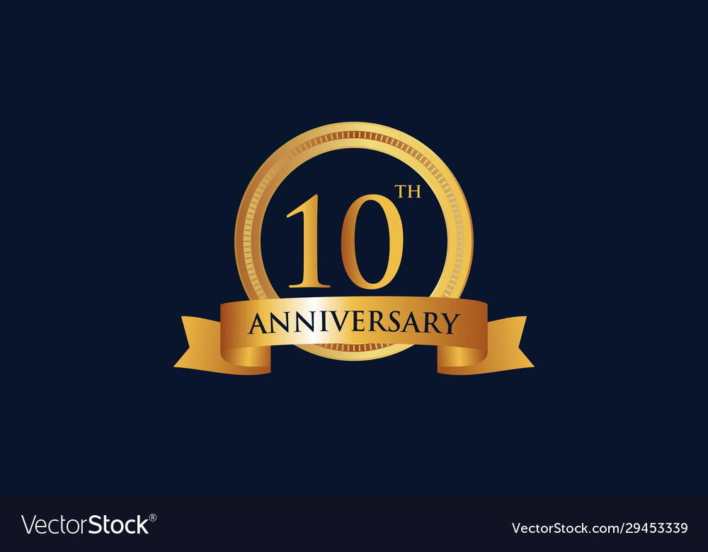 10th anniversary celebration logo Royalty Free Vector Image