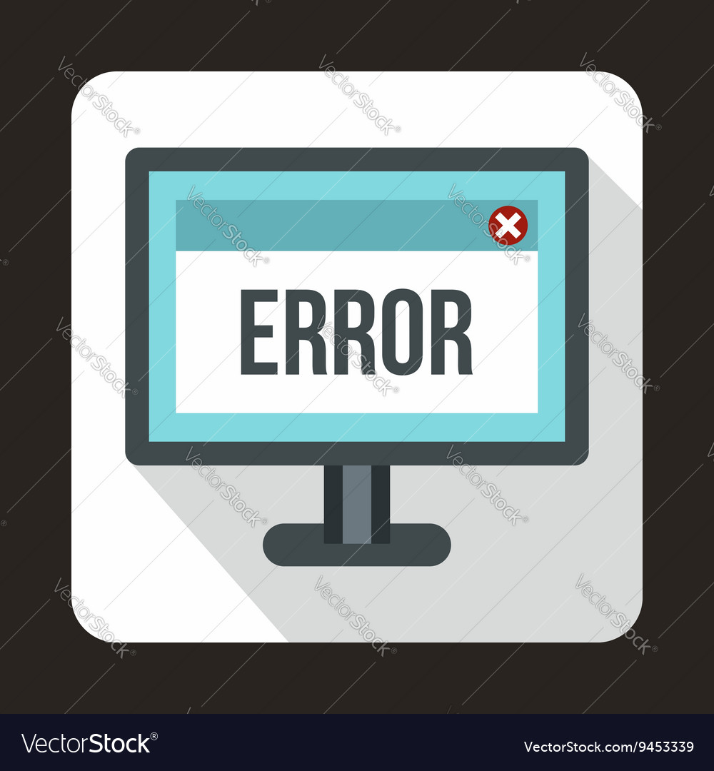 Error sign on a computer monitor icon