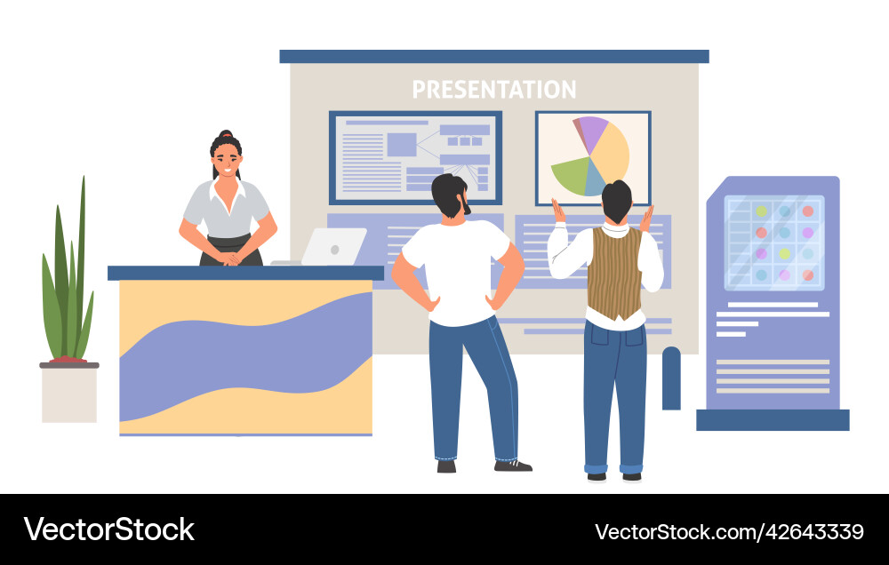 Exhibition flat business event expo show Vector Image