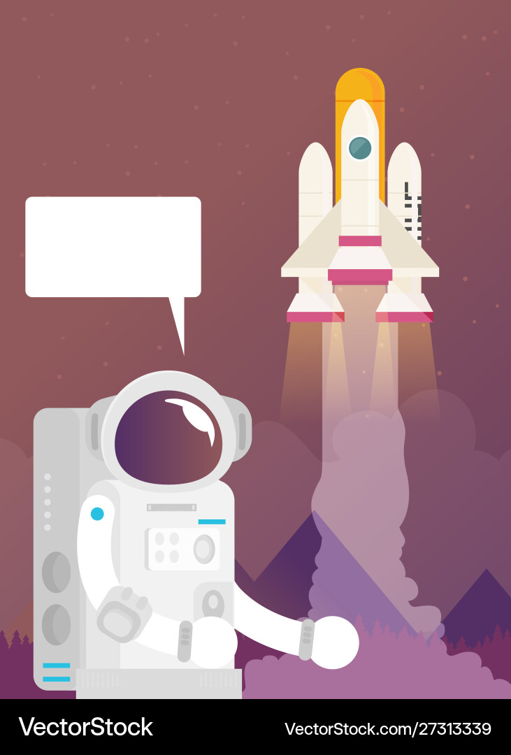 Flat design astronauts Royalty Free Vector Image