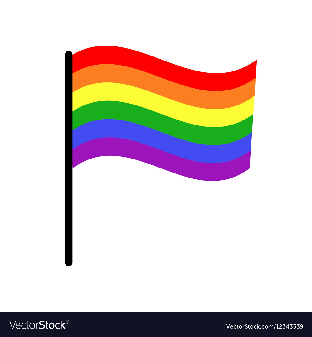 black gay pride flag vector