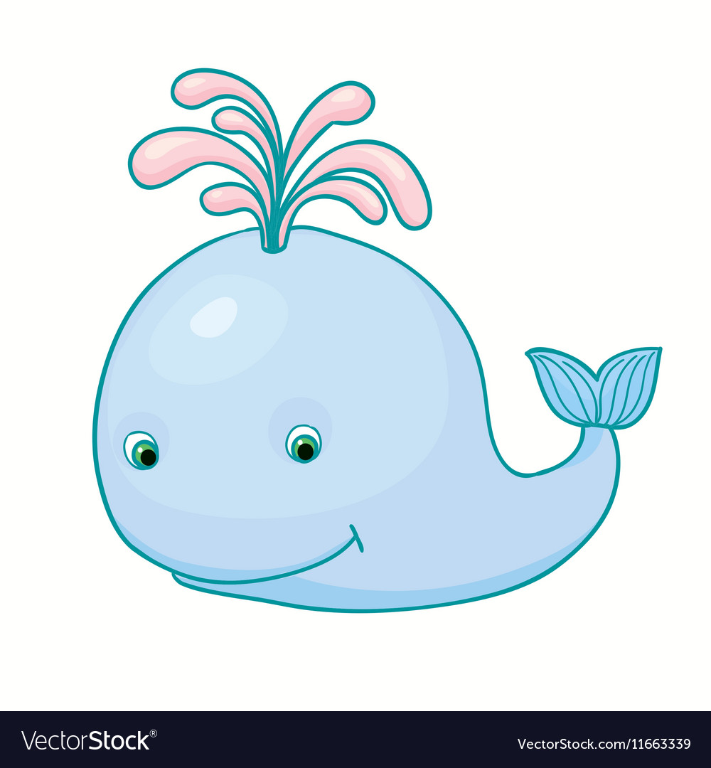 Download Little baby whale cartoon funny isolated toy Vector Image