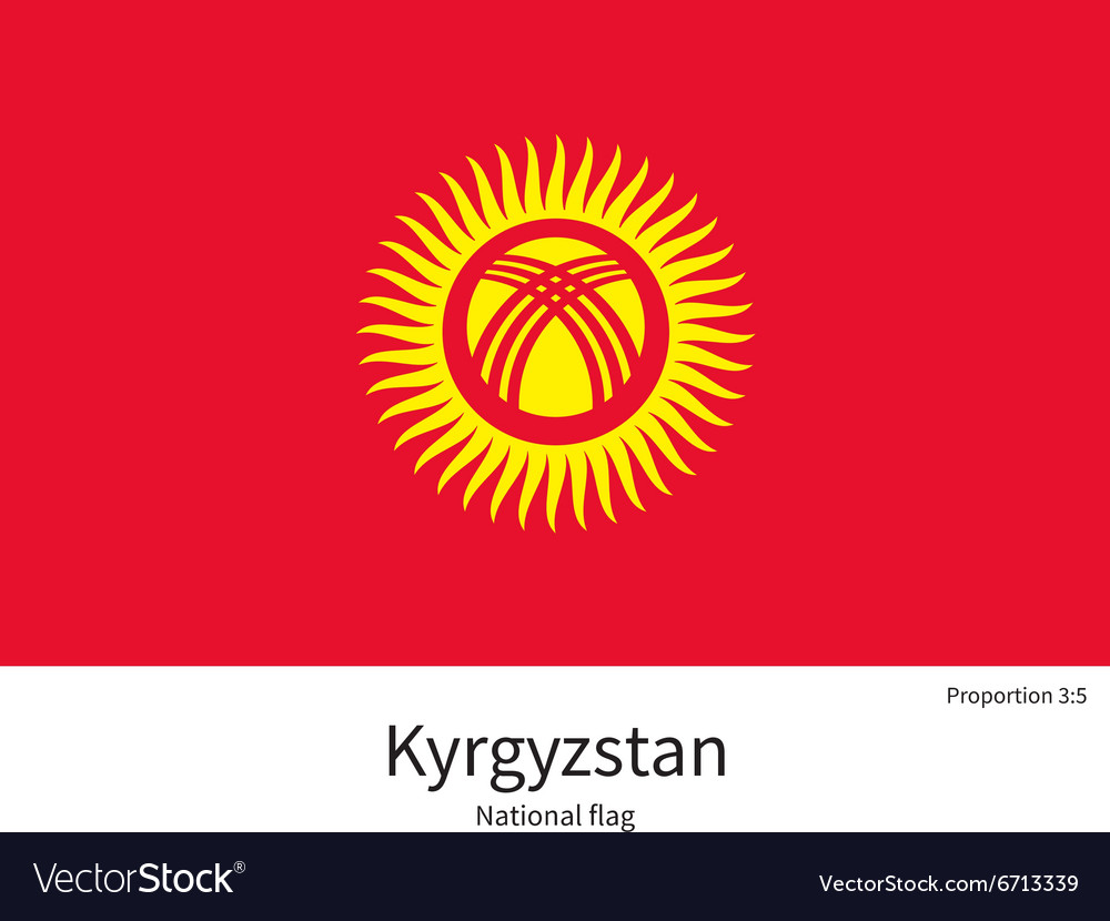 National flag of kyrgyzstan with correct Vector Image