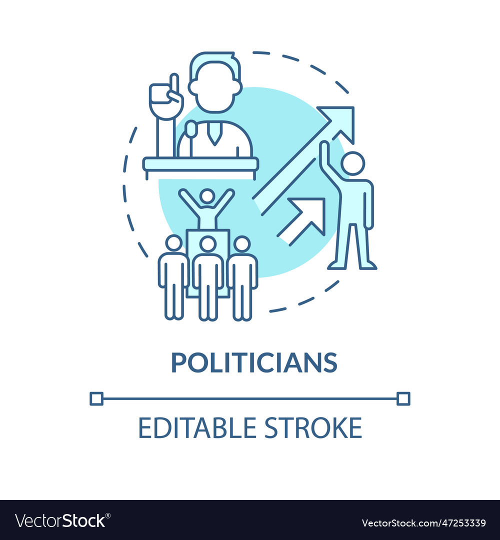 Politicians turquoise concept icon Royalty Free Vector Image