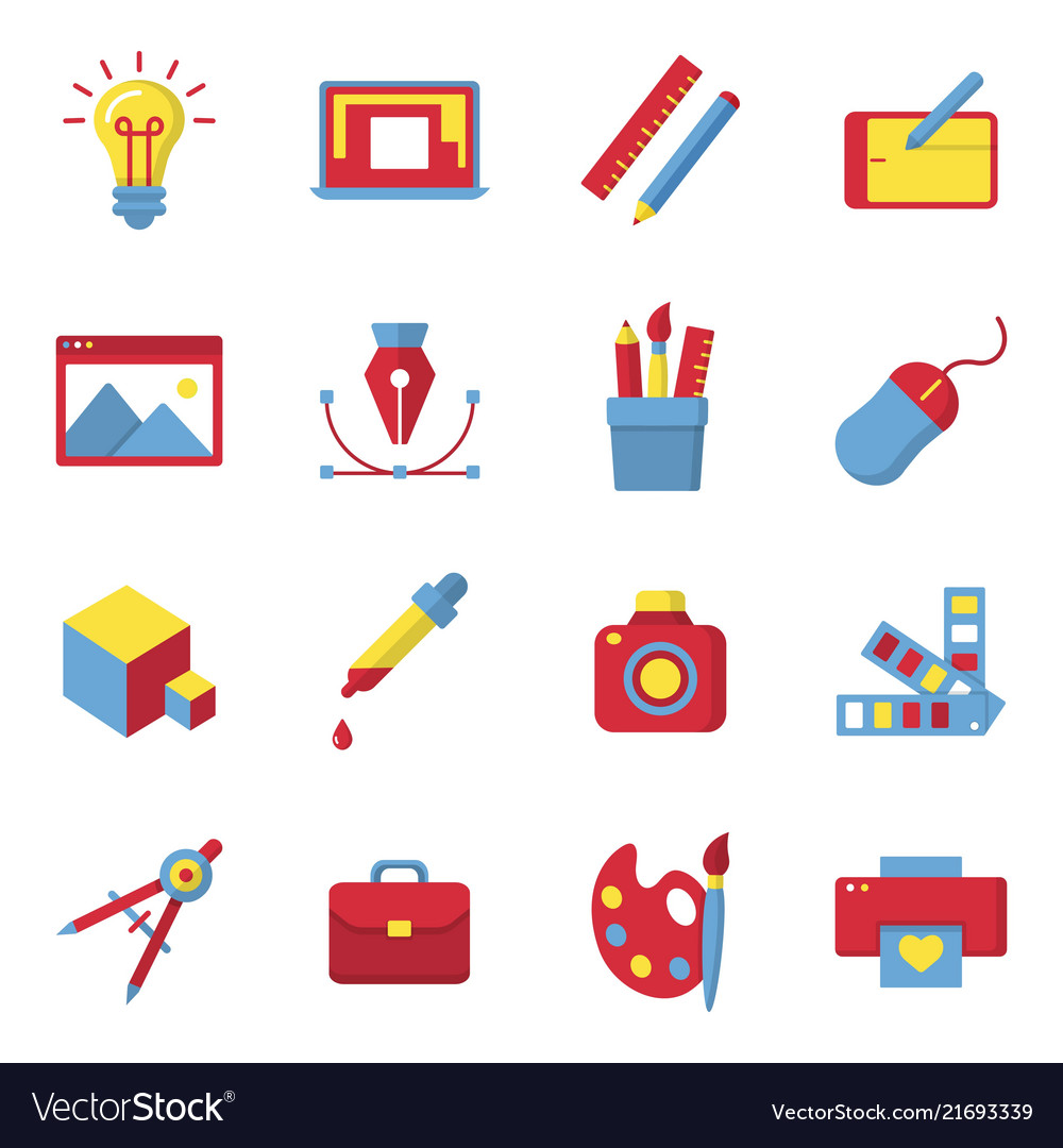 Printing and graphic design icons Royalty Free Vector Image