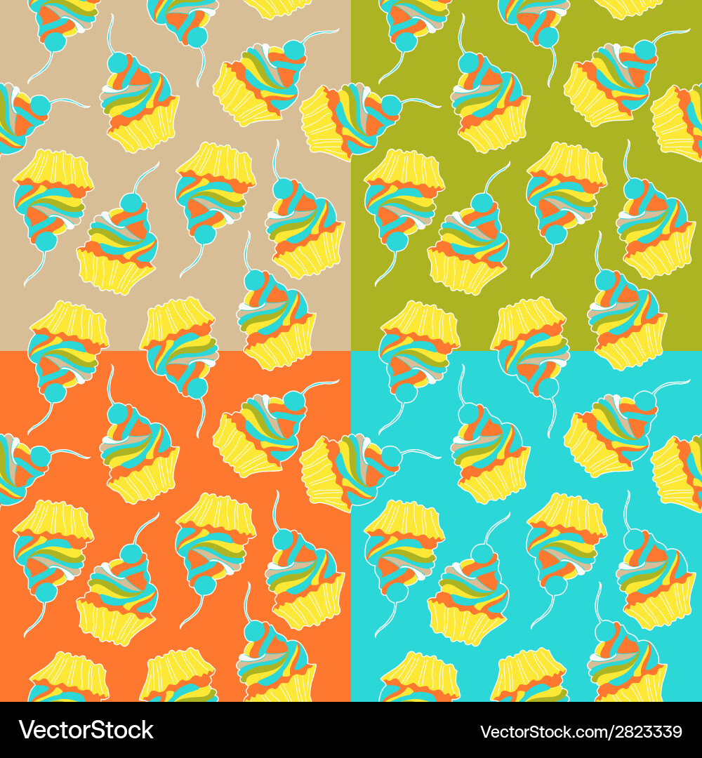 Sweet cake seamless pattern Royalty Free Vector Image