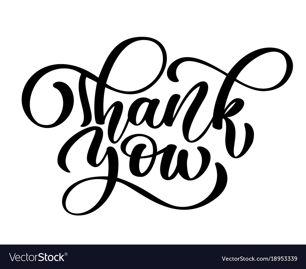 Thank you handwritten inscription hand drawn Vector Image