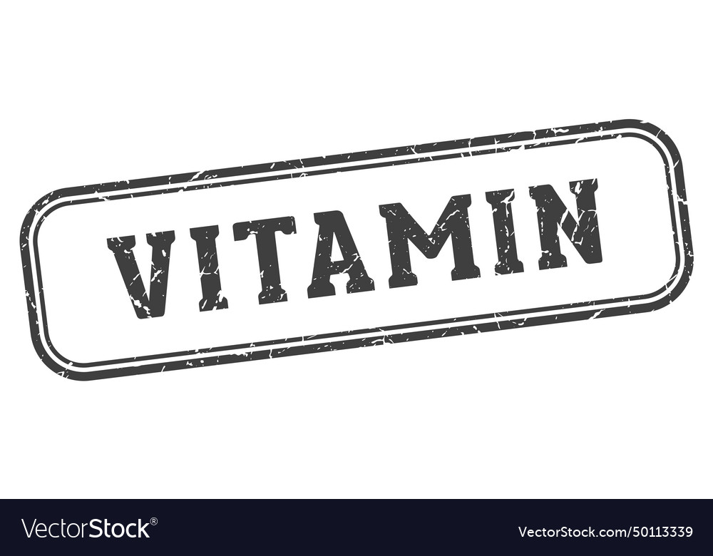 Vitamin stamp vitamin rectangular stamp on white Vector Image