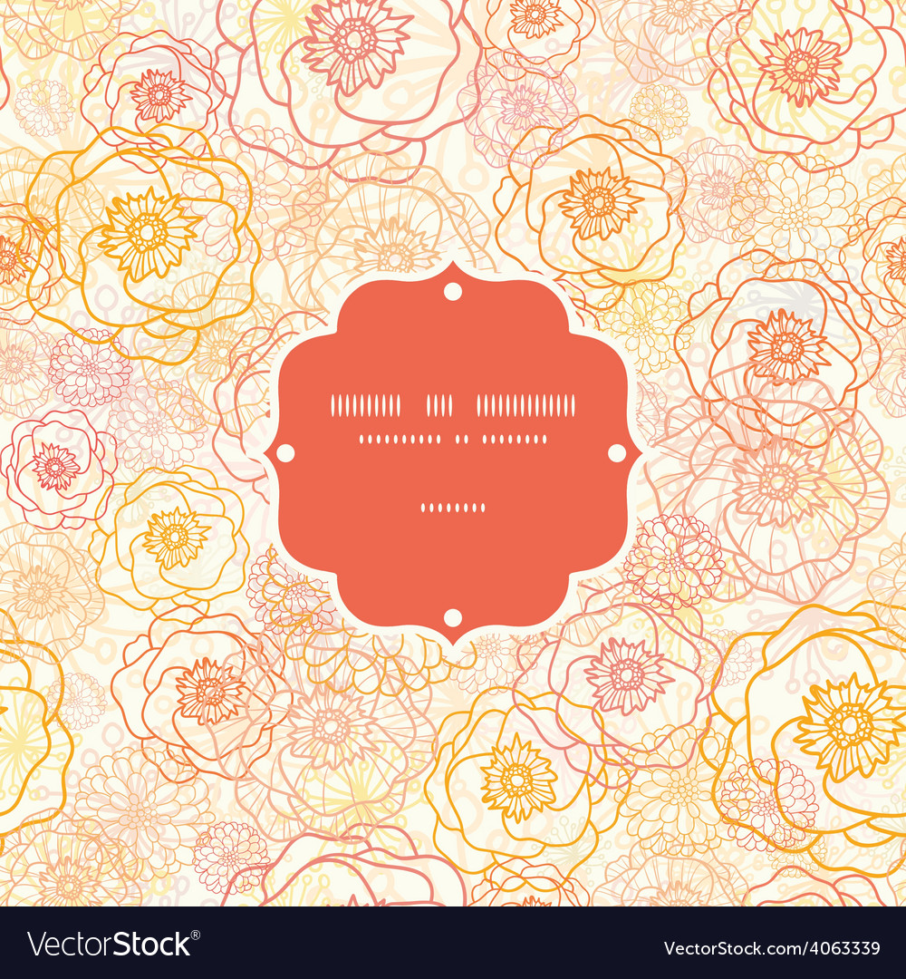 Warm flowers frame seamless pattern